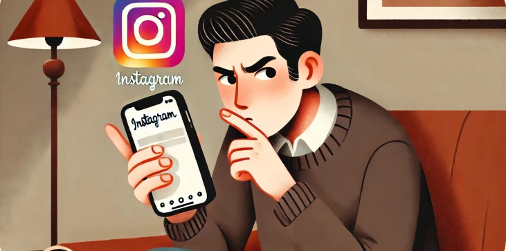 una persona sospetta su instagram